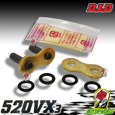 OGNIBENE DID FALSA MAGLIA DI GIUNZIONE CHIUSURA UNIVERSALE CATENA 520 VX3 VX2 DID O-RING ORO