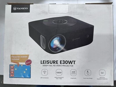 VANKYO Video Projector Leisure E30WT 4K 5G WiFi 1080P Home Theater Cinema Screen - Image 1 of 4