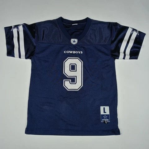 Dallas Cowboys Tony Romo #9 Football Jersey NFL Blue Youth Boys Size Large Cover