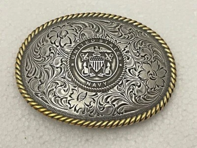 Hebilla estilo occidental de la Marina de los Estados Unidos Foto 1 de 4
