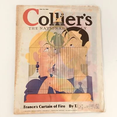 VTG Collier's Magazine June 13 1936 Bird Cage Cover by George De Zayas Foto 1 de 4