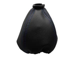 Se adapta a LANCIA YPSILON (2003-2011) Botas de cambio de marchas cuero - puntada azul oscuro - Imagen 1 de 1