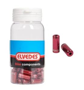 ELVEDES outer cable housing end cap, aluminium, sealed red 5mm 50pcs ELV2012004 - Picture 1 of 6