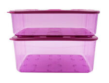 Tupperware Purple Fresh N Clear Clearmate Large 1.6L 2.5L Food Containers Set