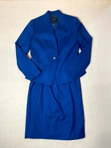 Traje de Vestido Talbots Franela Italiana Mujer 8 Azul Lana Manga Gorra Chaqueta y Vestido - Imagen 1 de 19