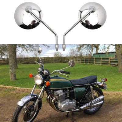 Espejos retrovisores cromados para moto Honda CB 350 450 500 550 600 650 900 750 Foto 1 de 4