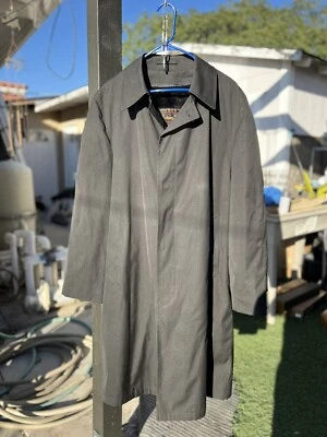 TrenchCoat Botany 500 negro doble pecho cremallera interior/exterior forro de piel 42 regular Foto 1 de 4