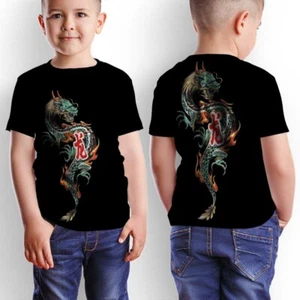 Kids Tshirt SKU-7434104174153 Dragon New Fullprint Polyester T-Shirt Unisex - Picture 1 of 3