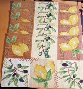 Lemons & Olives Tapestry Placemats Vtg Set Of 4, Better Homes & Garden - Picture 1 of 5