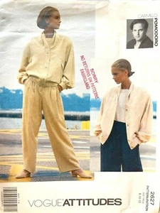 1990's VOGUE Carmelo Pomodoro Misses' Jacket&Pants Pattern 2627 Size 8-12 UNCUT - Picture 1 of 2