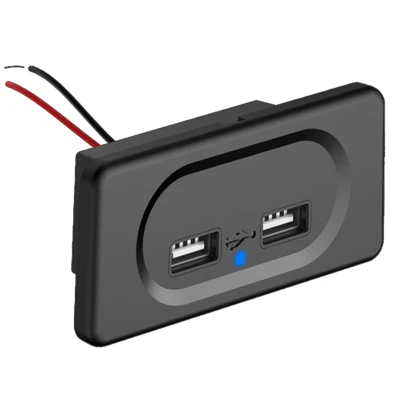 Enchufe cargador USB coche 3.1A carga rápida toma de corriente luz indicadora LED azul Foto 1 de 4