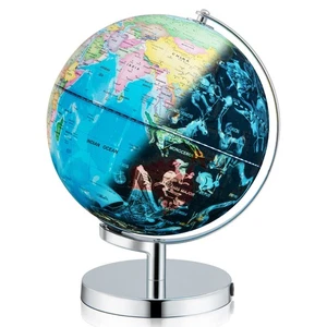 3-in-1 Desktop Spinning Earth 9"  World Globe w/ Illuminated Constellation Maps - Picture 1 of 7