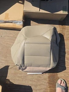 Priprilod Tan Leather Perforated Driver Bottom Replacement Seat Cover - Foto 1 di 6