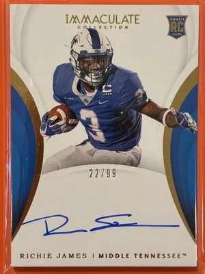 2018 Panini Immaculate Collegiate Richie James Rookie Auto /99 RC #161 Football - Image 1 of 2