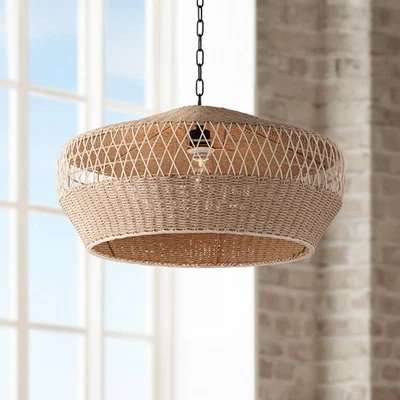 Regency Hill Matias 24 1/2" Vine and Rope Modern Pendant Light - Image 1 of 4