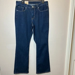 Neu mit Etikett Levi's klassische Bootcut-Damenjeans 31 x 30 dunkle Waschung Denim mittlerer Bund unregelmäßig - Bild 1 von 12