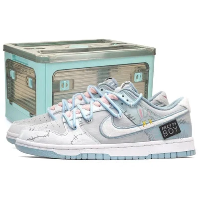【Personalizar】Nike Dunk Low Retro Fleece Swoosh Usado Azul-FB1871-011 Foto 1 de 4