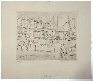 GERMAN EXPRESSIONIST Etching ~ CIRCUS LIFE ~ 1920s Roustabouts PENCIL SIGNED - Picture 1 of 7