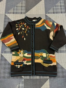 Vintage 1980s Dobrila Sirogojno Heavily Embrodiered Heavyweight Norway Village L - Bild 1 von 9
