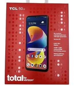 NEW TCL 50 LE - 64GB - Black - Total By Verizon Smartphone - 6.56" HD Display - Picture 1 of 1