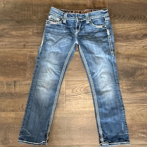 Rock Revival Jacklyn Capri cintura real 31 entrepierna 26 - Imagen 1 de 10