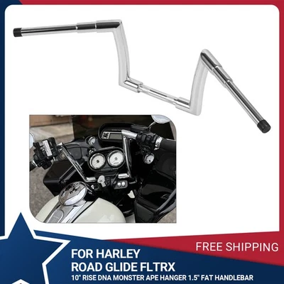 Manillar colgante APE 10" cromo ADN Monster Fat Bar 1,5" para Harley Road King Foto 1 de 4