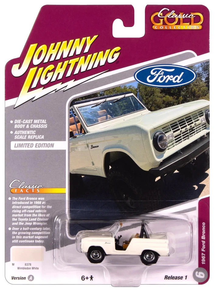 JOHNNY LIGHTNING 1 64 JLSP392A 1967 FORD BRONCO (WIMBLEDON WHITE)