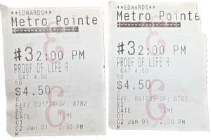 Vintage Proof of Life Kino Ticket Stubs Menge 2 Meg Ryan Russell Crowe - Bild 1 von 2