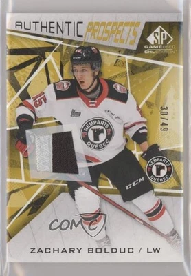 2021-22 Upper Deck SP Game Used CHL Edition Gold /49 Zachary Bolduc #48 Patch - Image 1 of 2