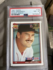 1991 Topps Desert Shield #792 MIKE GREENWELL  PSA 8 RED SOX