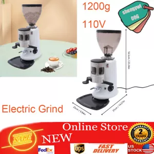 Home Commercial Espresso Coffee Grinder Burr Mill Machine Electric Grind 1200g - Picture 1 of 24