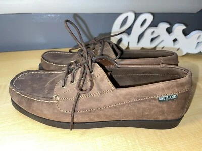 Mocassins femininos Eastland Falmouth tamanho 9 M couro marrom slip-on - Imagem 1 de 4