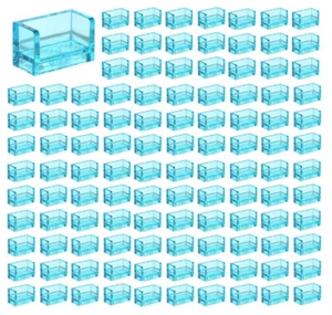 ☀️NEW Lego Trans Light Blue 100x Panel 1x2x1 Rounded Corners 2 Sides translucen - Picture 1 of 2