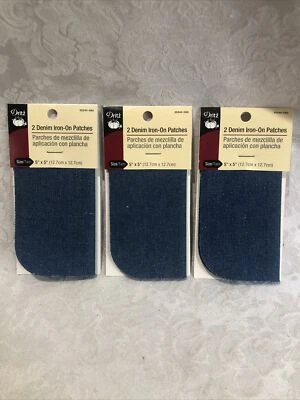 Qty. 3 Dritz Iron-On Patches 5"X5" 2/Pkg-Faded Blue, 55240-59D - Image 1 of 3
