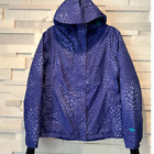 Manteau veste de snowboard flou femme violet et sarcelle fin zippé taille M