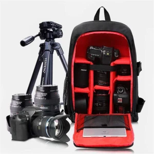 Adjustable Padded Camera Backpack Weather Resistant SLR DSLR Case Multi Pockets - Picture 1 of 14