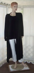 CHICO'S TRAVELERS BLACK SLINKY WRINKLE FREE DUSTER LONG OPEN FRONT CARDIGAN 2 L - Picture 1 of 5