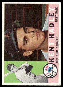 1960 TOPPS KENT HADLEY 102 EX BASEBALL NEW YORK YANKEES