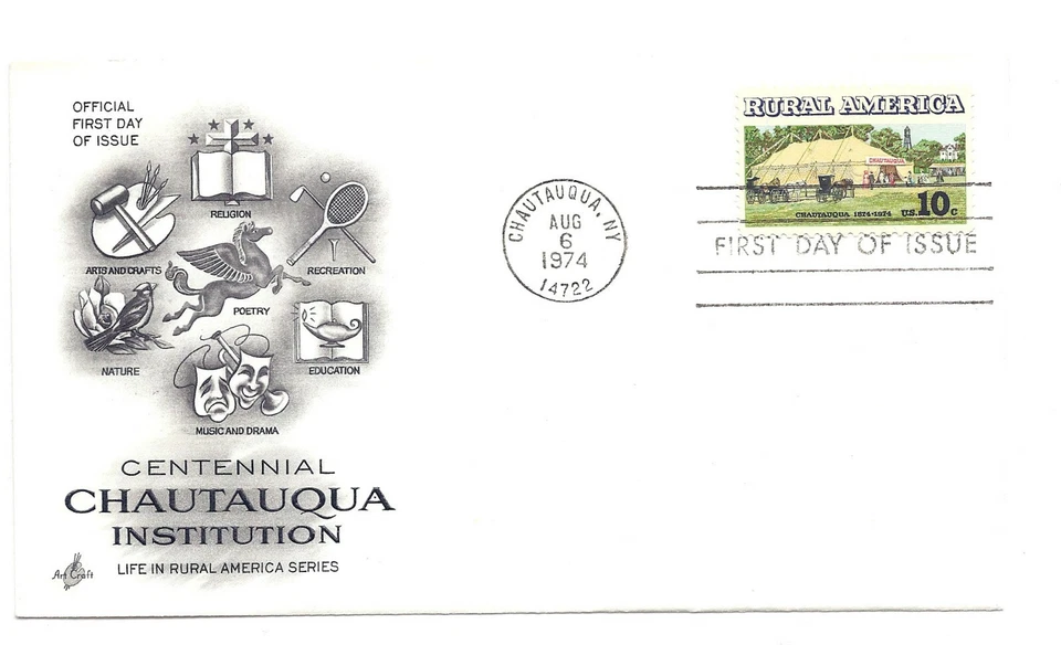 1505 Rural America  Chautauqua Institution ArtCraft FDC - Image 1 of 1