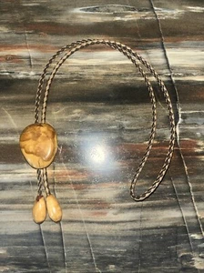 Vintage Bolokrawatte geschnitzte Holzfassung N Spitzen 70’s/80’s Southwest Cowboy - Bild 1 von 14