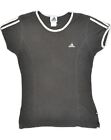 ADIDAS Womens T-Shirt Top UK 14 Large  Black Cotton TT01