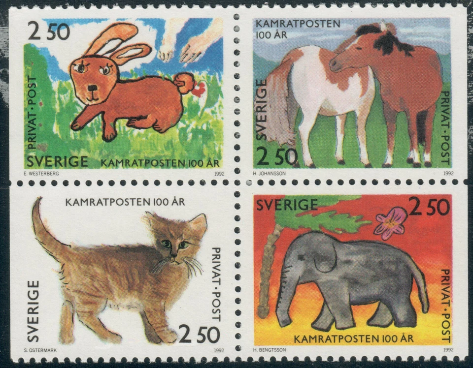 Suecia - 1992 - Bloque - 100 Aniversario de Kamratposten - 2,50Kr x4 - #4131 Foto 1 de 1