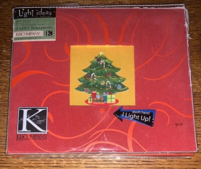 Álbum de recortes RARO K&Company “LIGHT UP” ideas funcionando 8,5x8,5 vacaciones Navidad Foto 1 de 4
