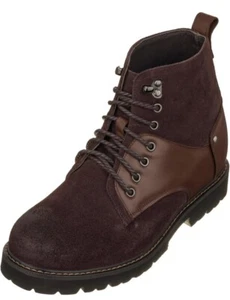 Scarpe stivali uomo Calto altezza aumento nabuk misura 10 bordeaux/marrone - Foto 1 di 11