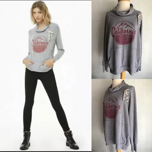 CALIFORNIA Official Women's Tie Mock Neck Sweatshirt by Well Worn Size Large - Picture 1 of 7