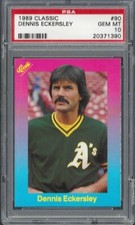 1989 Classic #90 Dennis Eckersley Oakland Athletics PSA 10 Gem Mint 20371390