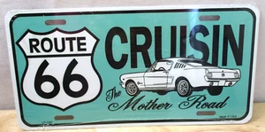 Mustang Cruisin The Mother Road Route 66 Vanity Plate New In Wrapper 12 x 6 - Picture 1 of 2