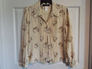 En excelente condición Jones New York Mujer 8 Mangas Largas Botones Camisa Marfil Diseño Encaje - - Imagen 1 de 5