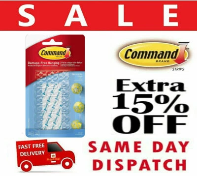 3M Command Hooks Decorating Clips Self-Adhesive Strips Wall Hanging Fairy Lights - Image 1 of 4