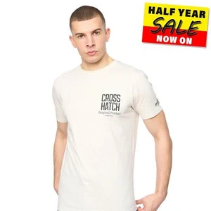 Crosshatch Hoogan Hombre Diseño Casual Camiseta Azul - Imagen 1 de 5